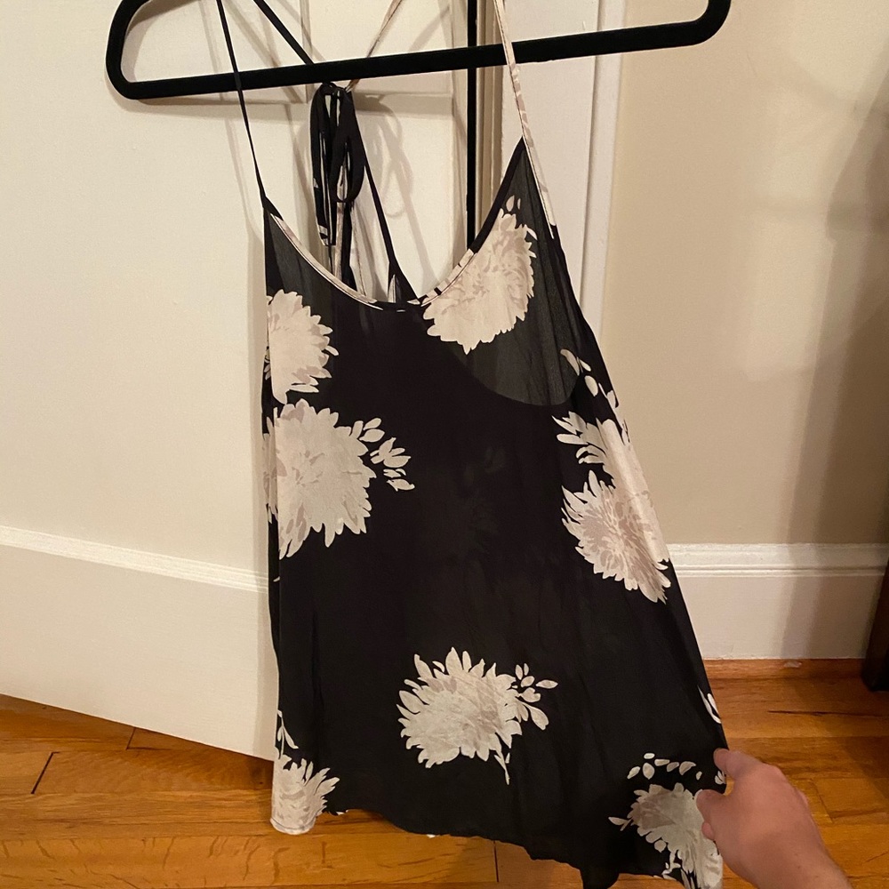 Lucky Brand black & white floral top
